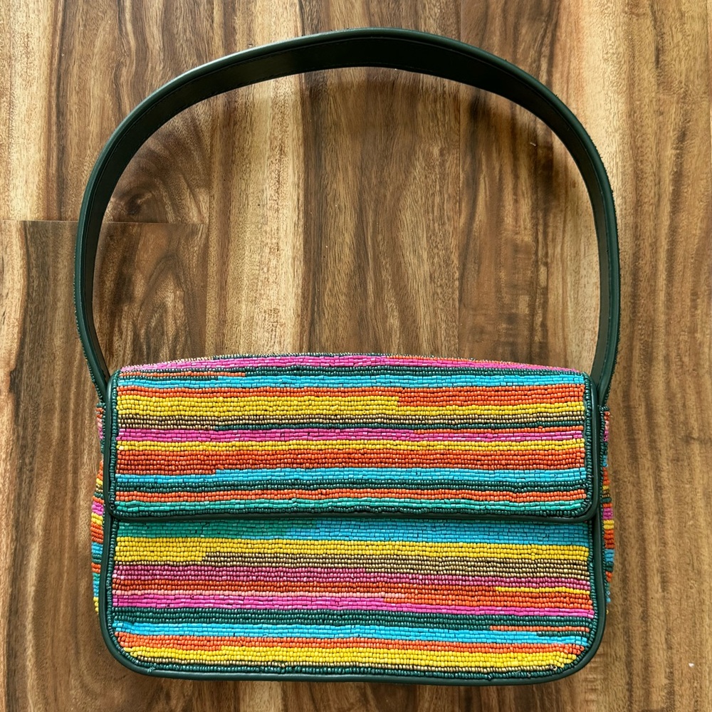 Staud Beaded Tommy Bag in Sunset Strip Coastal